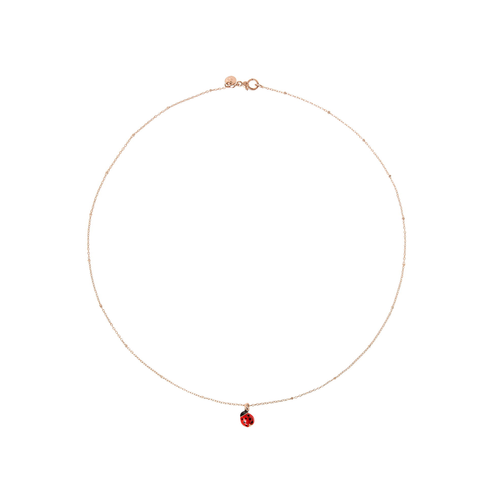 COLLANA MINI COCCINELLA ORO ROSA E SMALTO - Tangredi Gioielleria