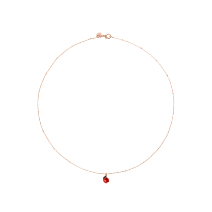 COLLANA MINI COCCINELLA ORO ROSA E SMALTO - Tangredi Gioielleria