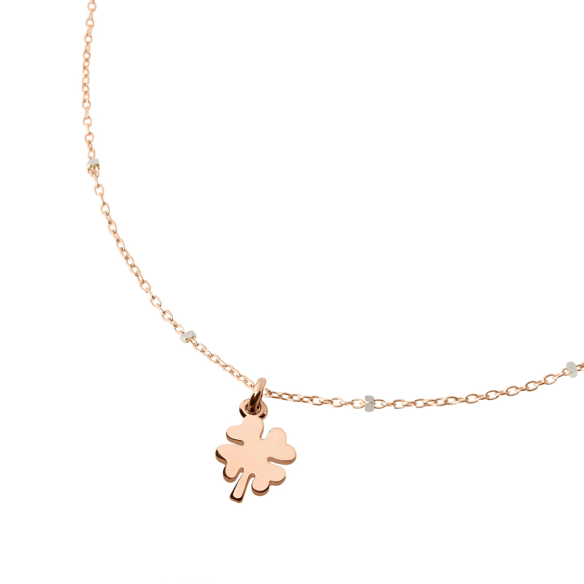 COLLANA MINI QUADRIFOGLIO ORO ROSA - Tangredi Gioielleria