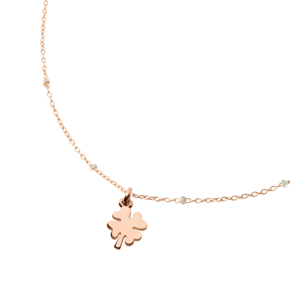 COLLANA MINI QUADRIFOGLIO ORO ROSA - Tangredi Gioielleria