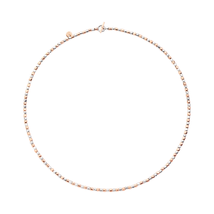COLLANA MINI GRANELLI ARGENTO E ORO ROSA - Tangredi Gioielleria