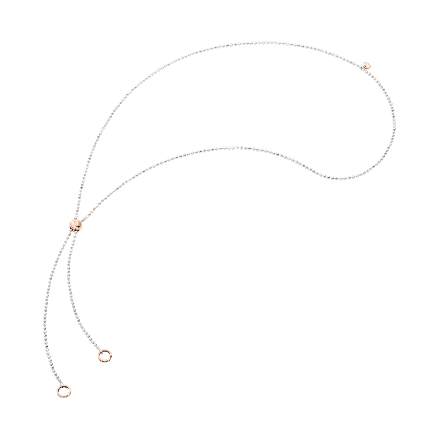 COLLANA BOLLICINE LARIAT ARGENTO E ORO ROSA - Tangredi Gioielleria