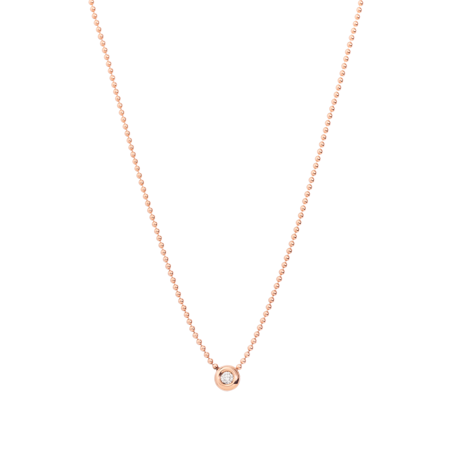COLLANA BOLLICINE ORO ROSA E DIAMANTE - Tangredi Gioielleria