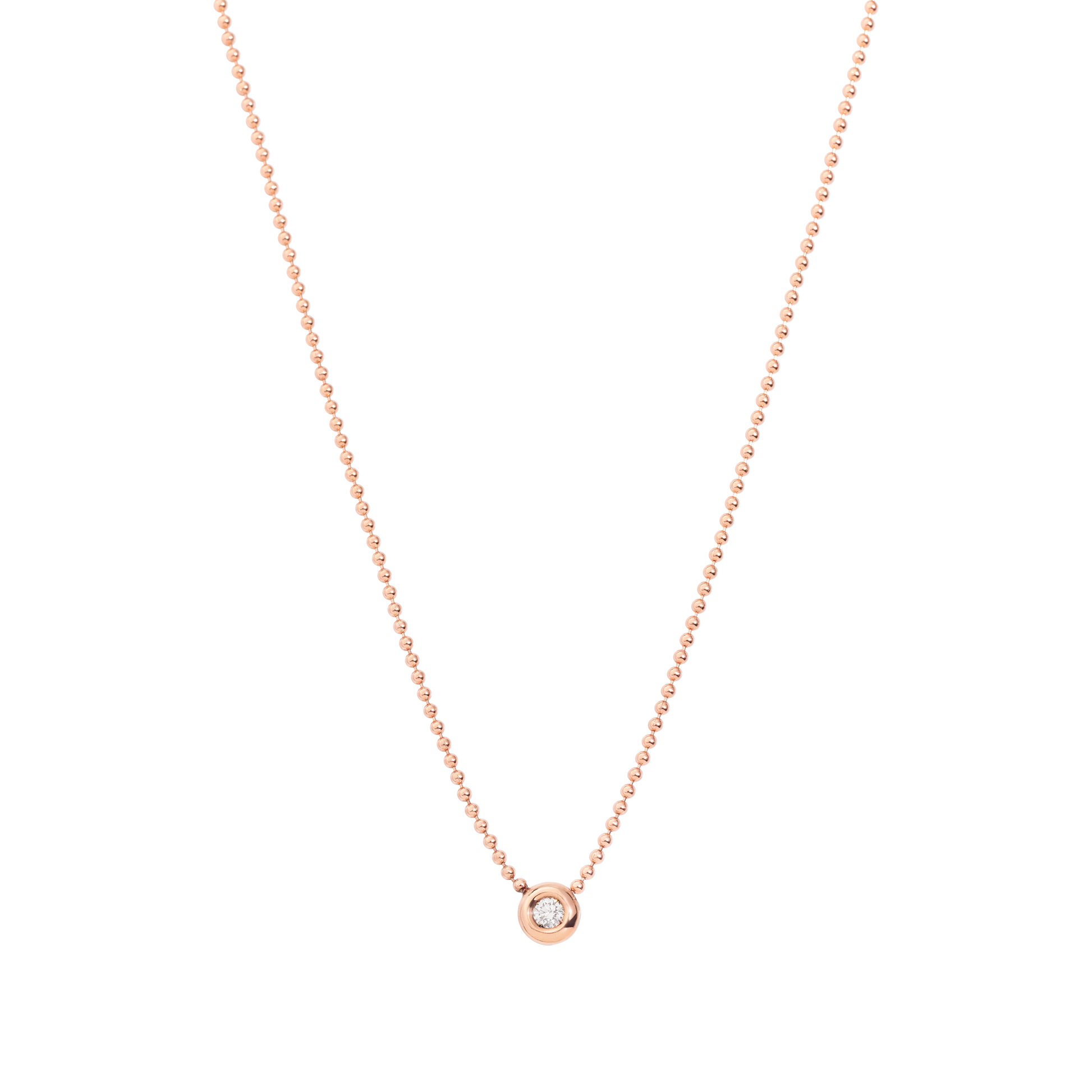 COLLANA BOLLICINE ORO ROSA E DIAMANTE - Tangredi Gioielleria