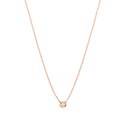 COLLANA BOLLICINE ORO ROSA E DIAMANTE - Tangredi Gioielleria