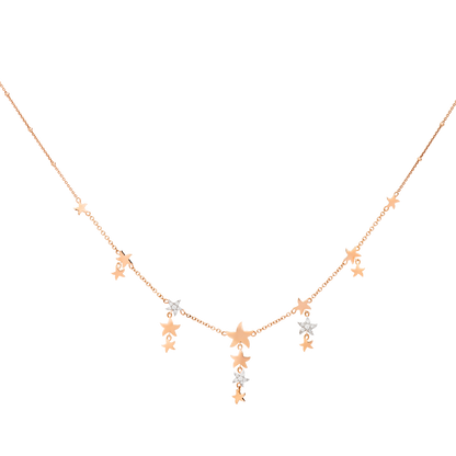COLLANA STELLE ORO ROSA E DIAMANTI