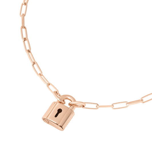 COLLANA LUCCHETTO ARGENTO DORATO