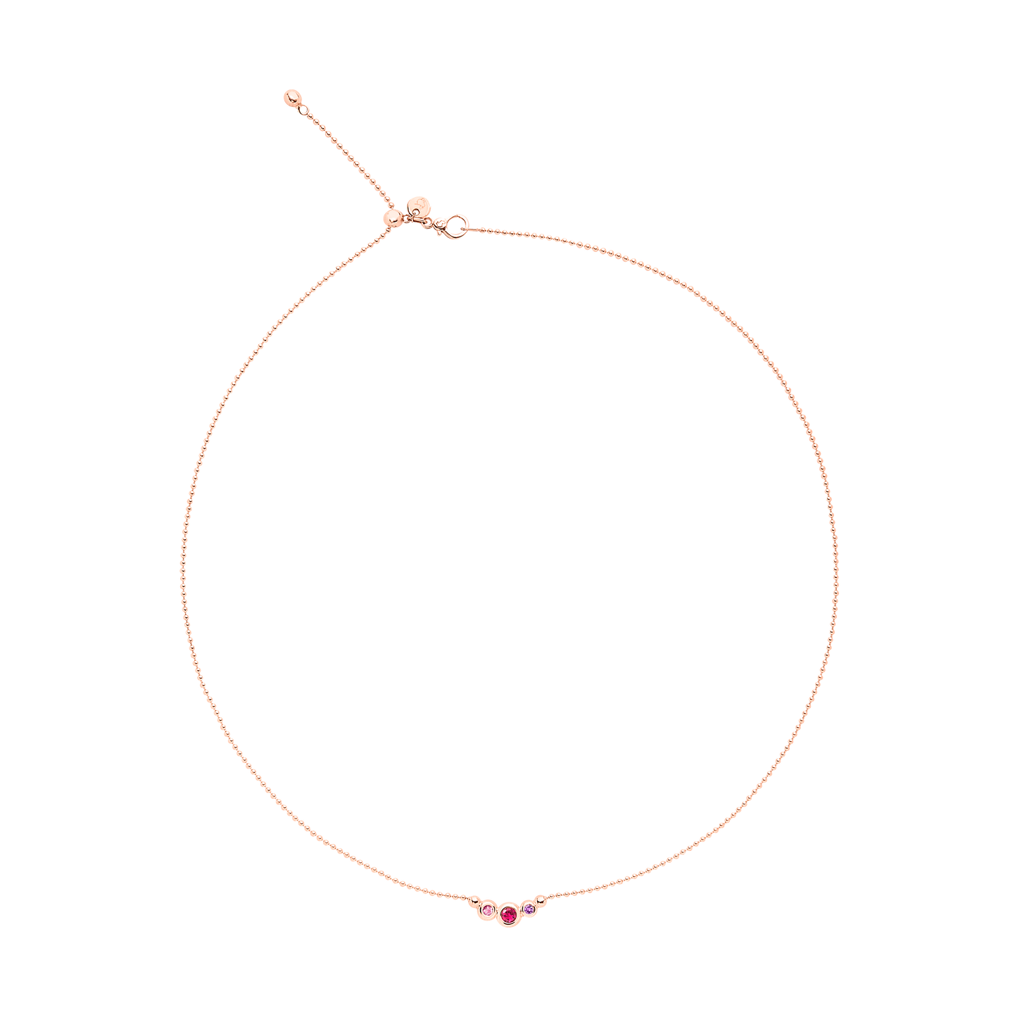 COLLANA BOLLICINE ORO ROSA E PIETRE