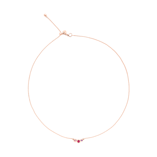COLLANA BOLLICINE ORO ROSA E PIETRE