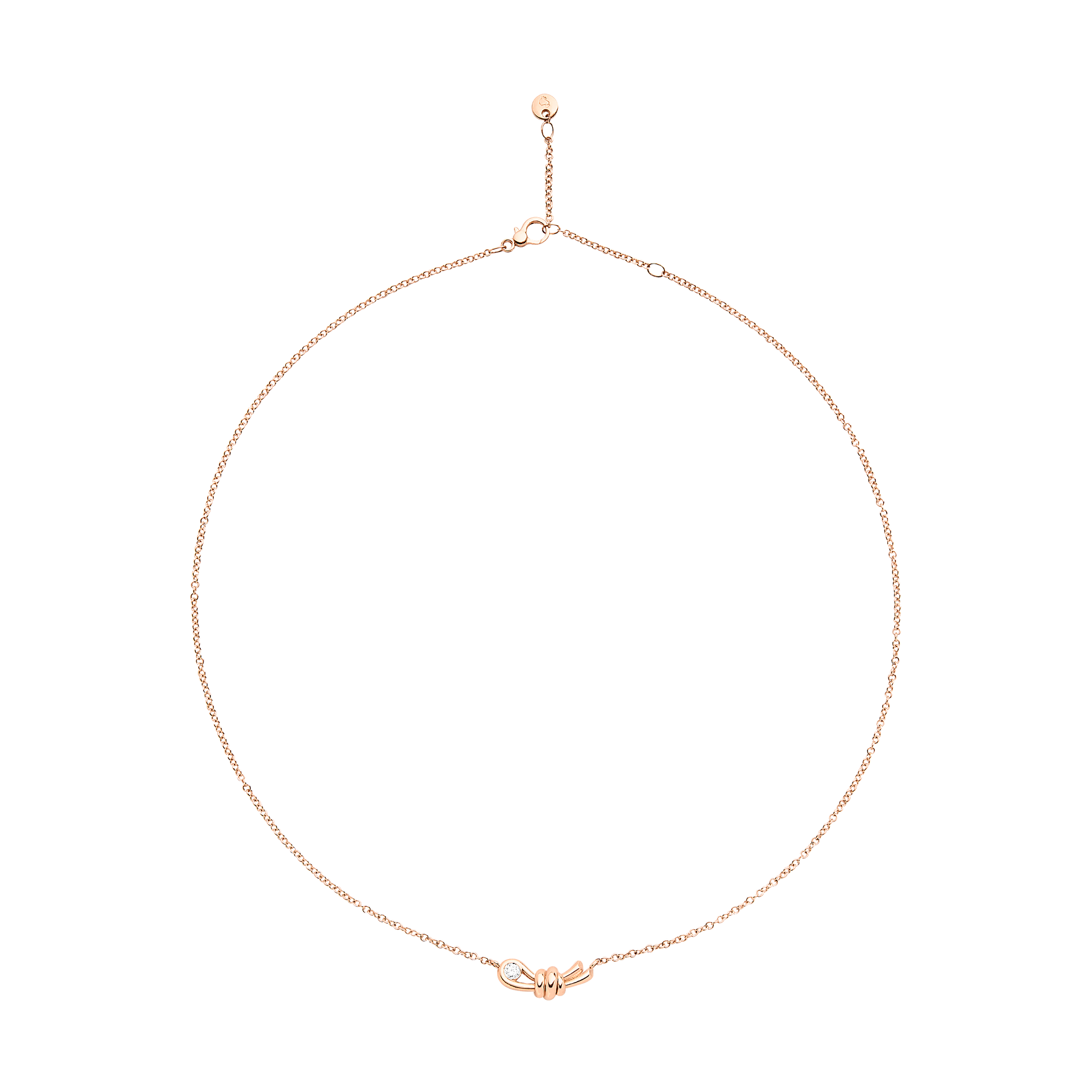 COLLANA NODO ORO ROSA E DIAMANTE - Tangredi Gioielleria