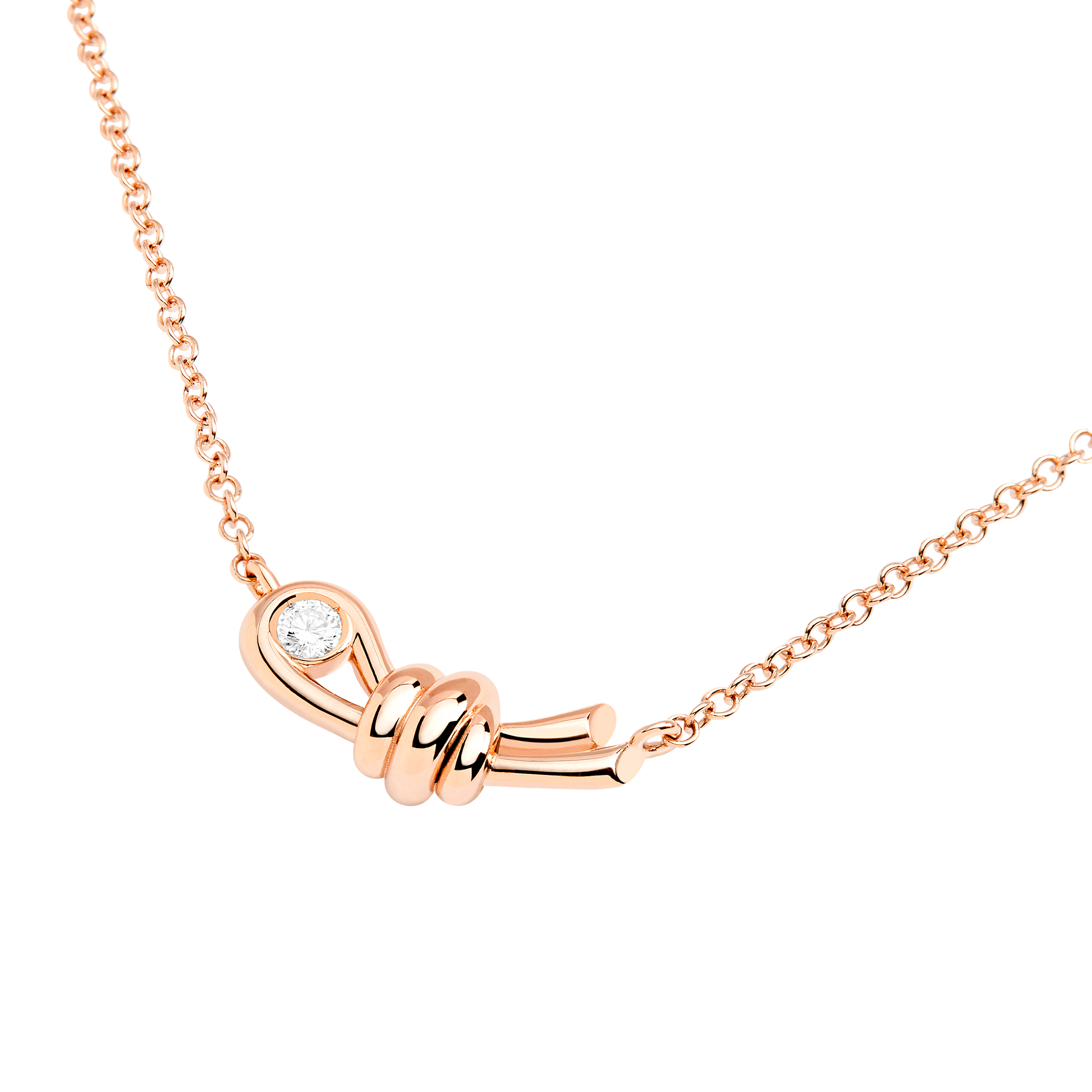 COLLANA NODO ORO ROSA E DIAMANTE - Tangredi Gioielleria