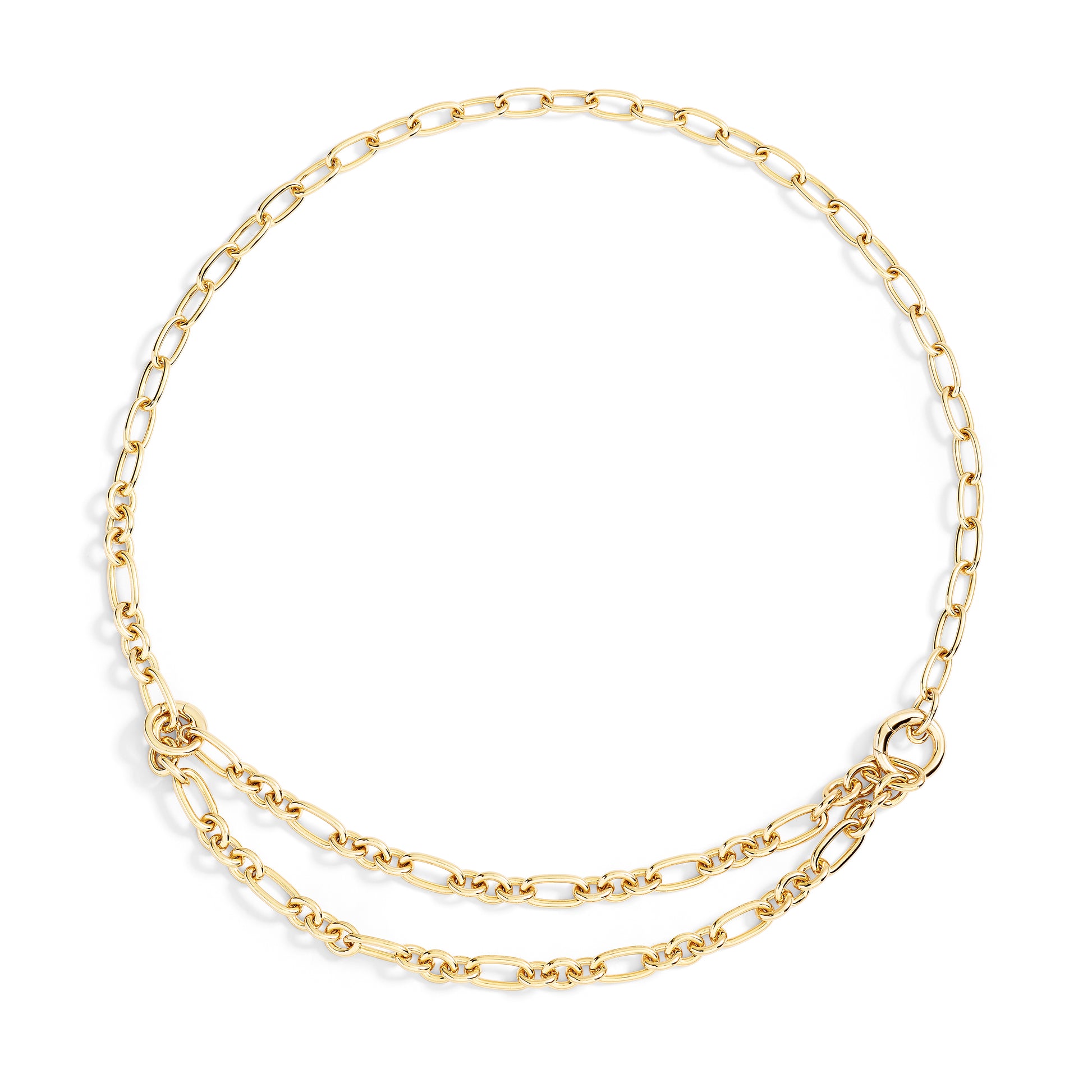 COLLANA MAGLIE APRIBILI ARGENTO DORATO - Tangredi Gioielleria