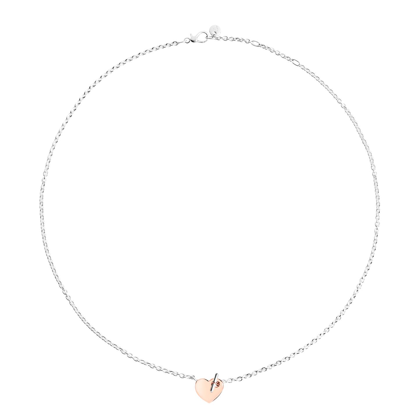 COLLANA CUORE ORO ROSA E ARGENTO - Tangredi Gioielleria