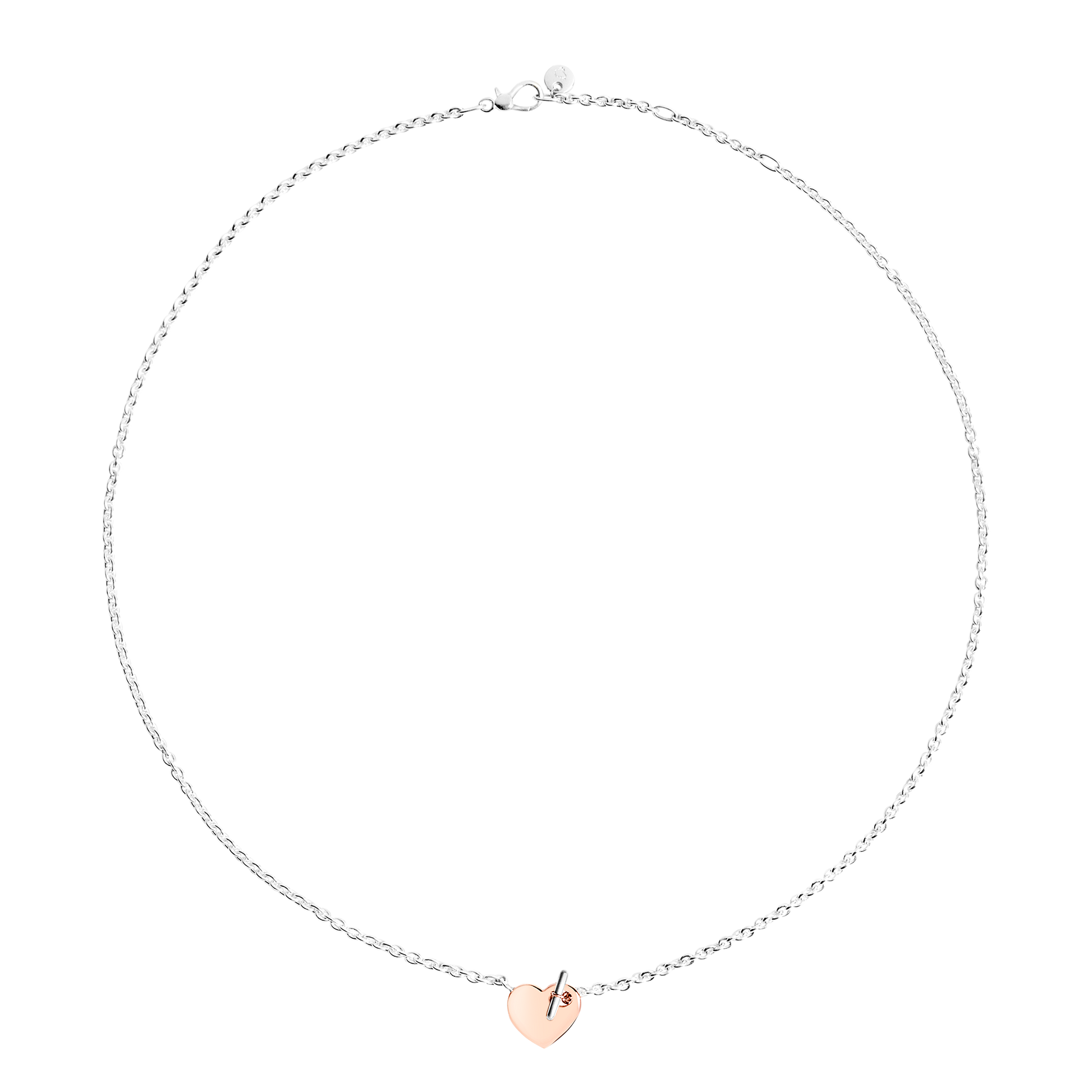 COLLANA CUORE ORO ROSA E ARGENTO - Tangredi Gioielleria