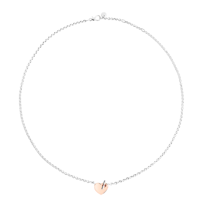 COLLANA CUORE ORO ROSA E ARGENTO - Tangredi Gioielleria
