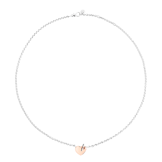 COLLANA CUORE ORO ROSA E ARGENTO - Tangredi Gioielleria
