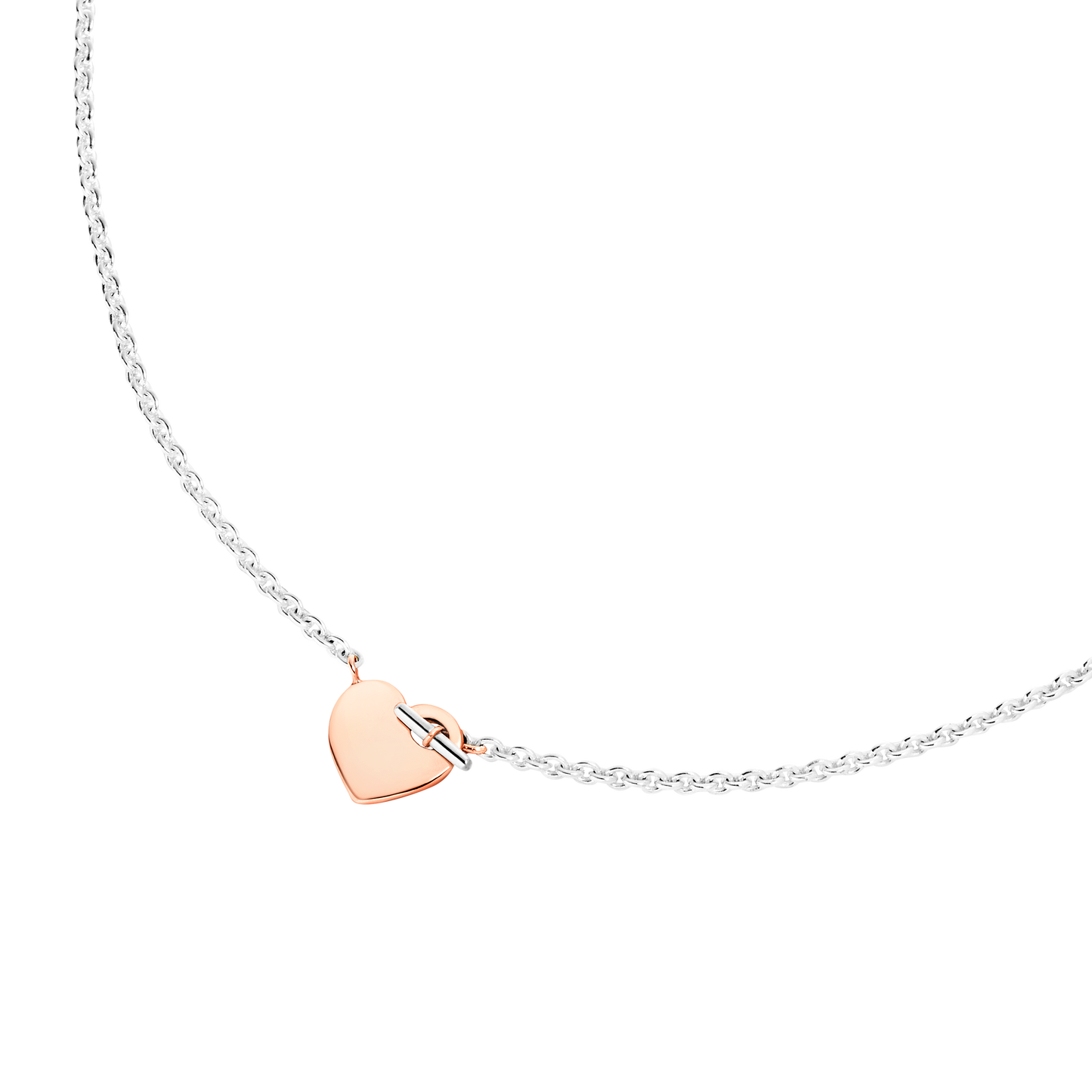 COLLANA CUORE ORO ROSA E ARGENTO - Tangredi Gioielleria