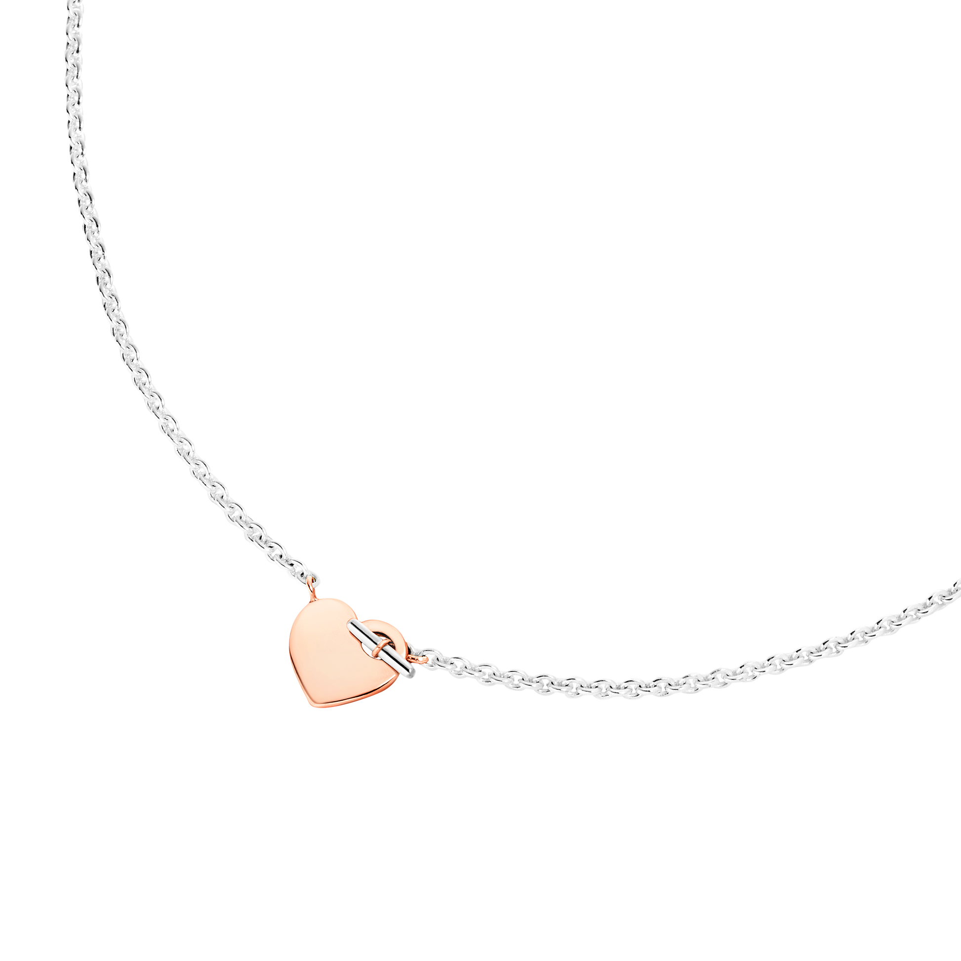 COLLANA CUORE ORO ROSA E ARGENTO - Tangredi Gioielleria