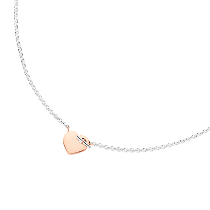 COLLANA CUORE ORO ROSA E ARGENTO - Tangredi Gioielleria