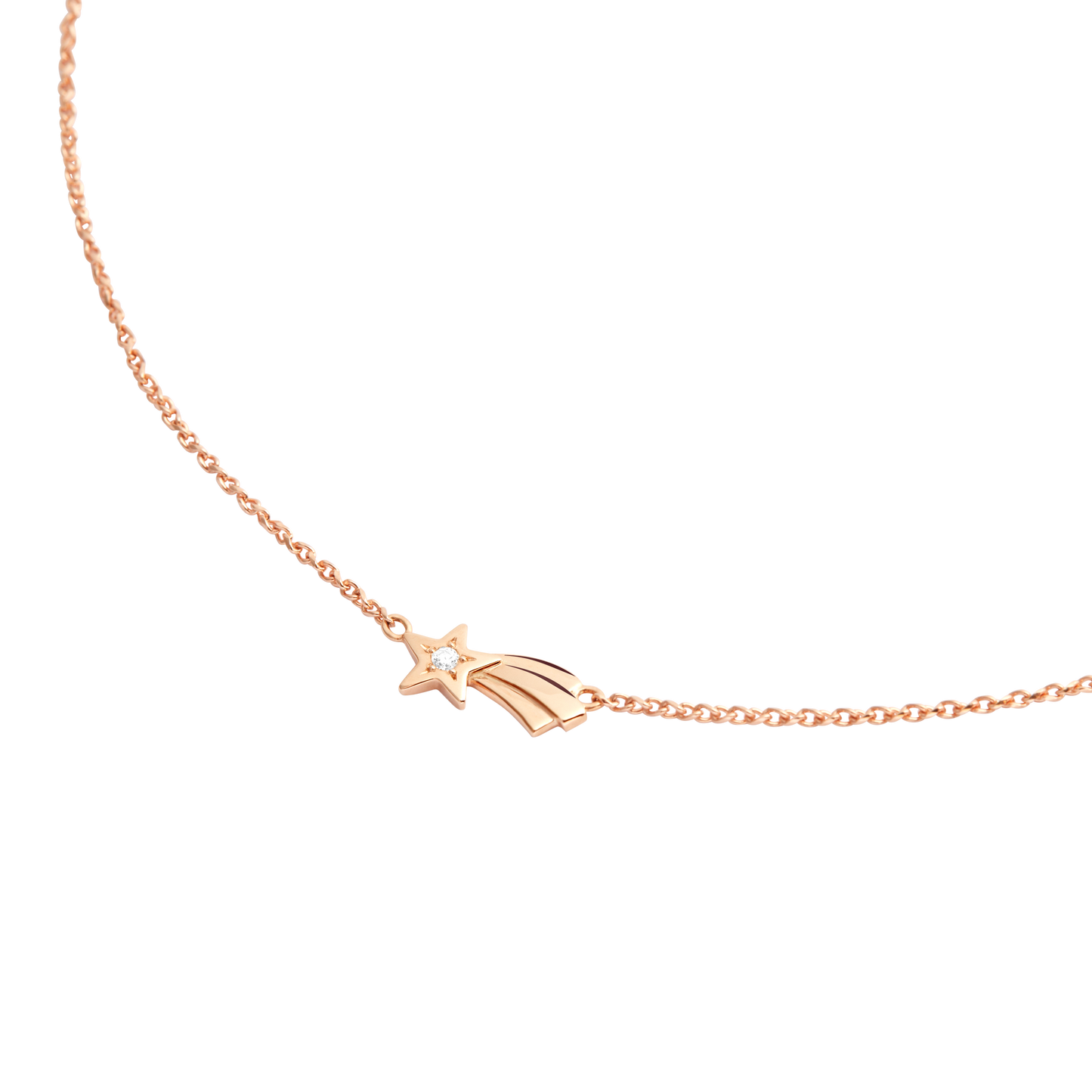 COLLANA STELLA COMETA ORO ROSA E DIAMANTE - Tangredi Gioielleria