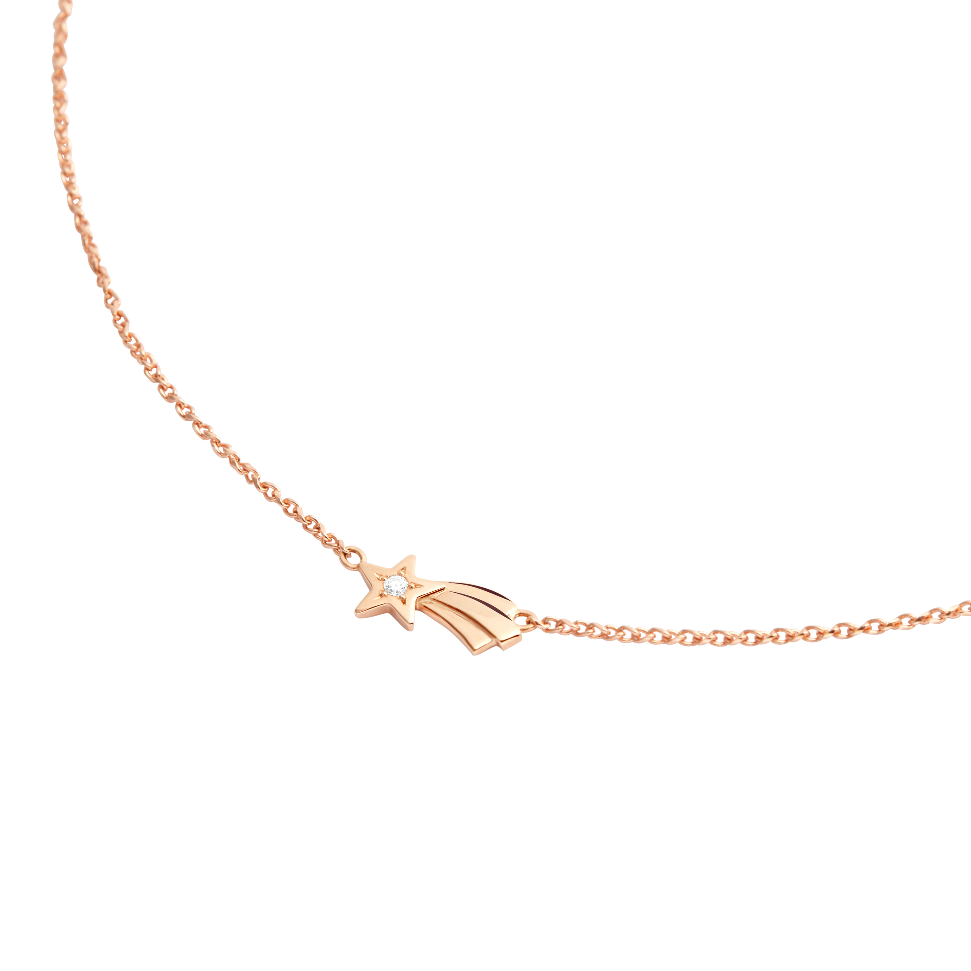 COLLANA STELLA COMETA ORO ROSA E DIAMANTE - Tangredi Gioielleria