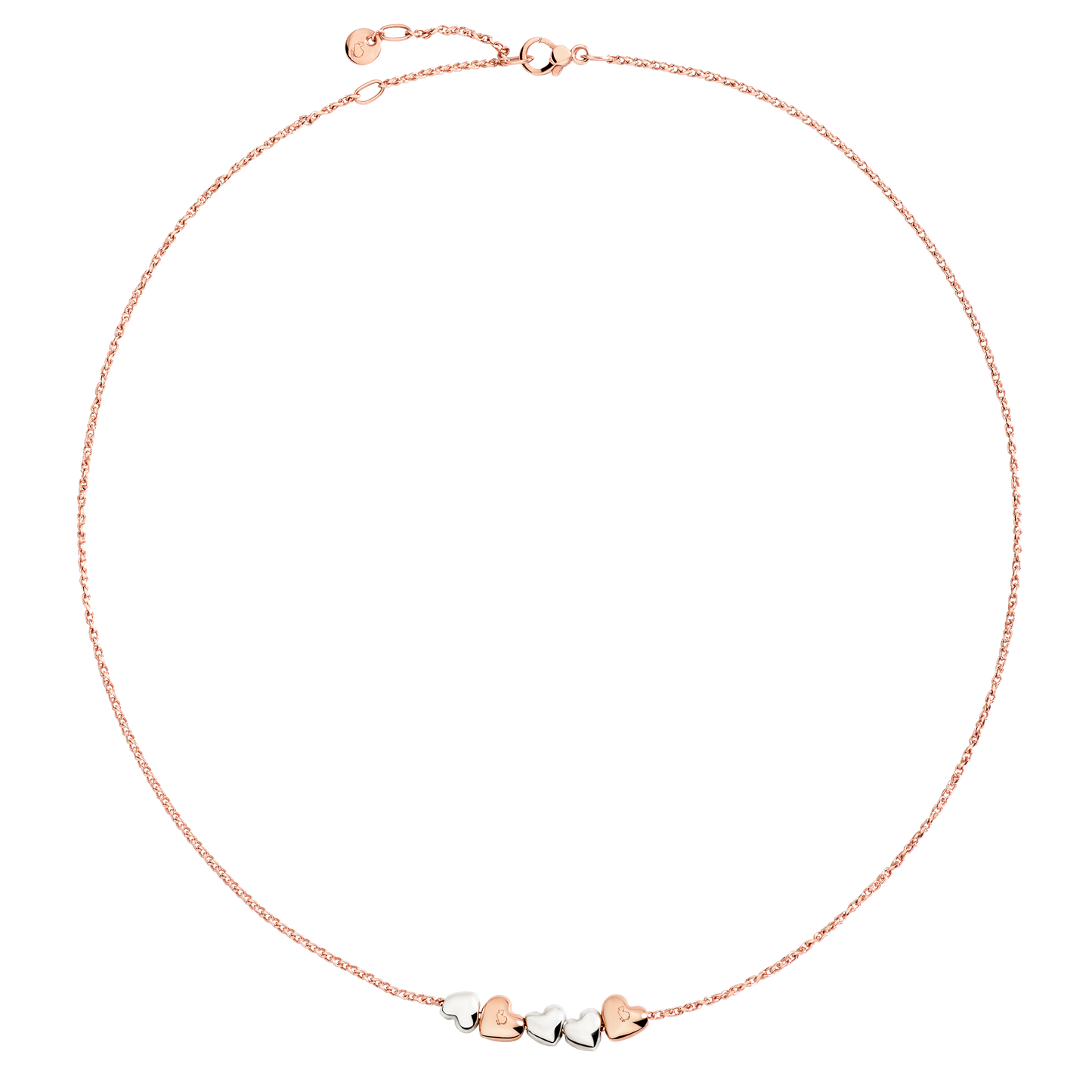 COLLANA CUORE ORO ROSA E ARGENTO - Tangredi Gioielleria