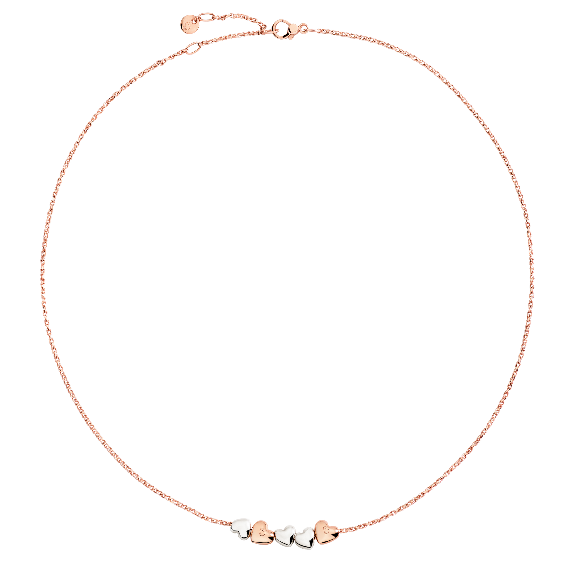 COLLANA CUORE ORO ROSA E ARGENTO - Tangredi Gioielleria