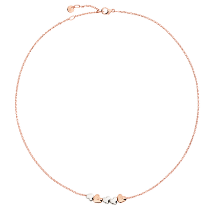 COLLANA CUORE ORO ROSA E ARGENTO - Tangredi Gioielleria