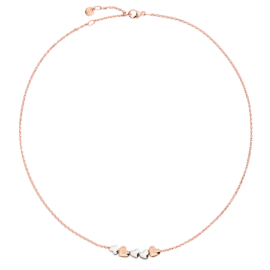 COLLANA CUORE ORO ROSA E ARGENTO - Tangredi Gioielleria