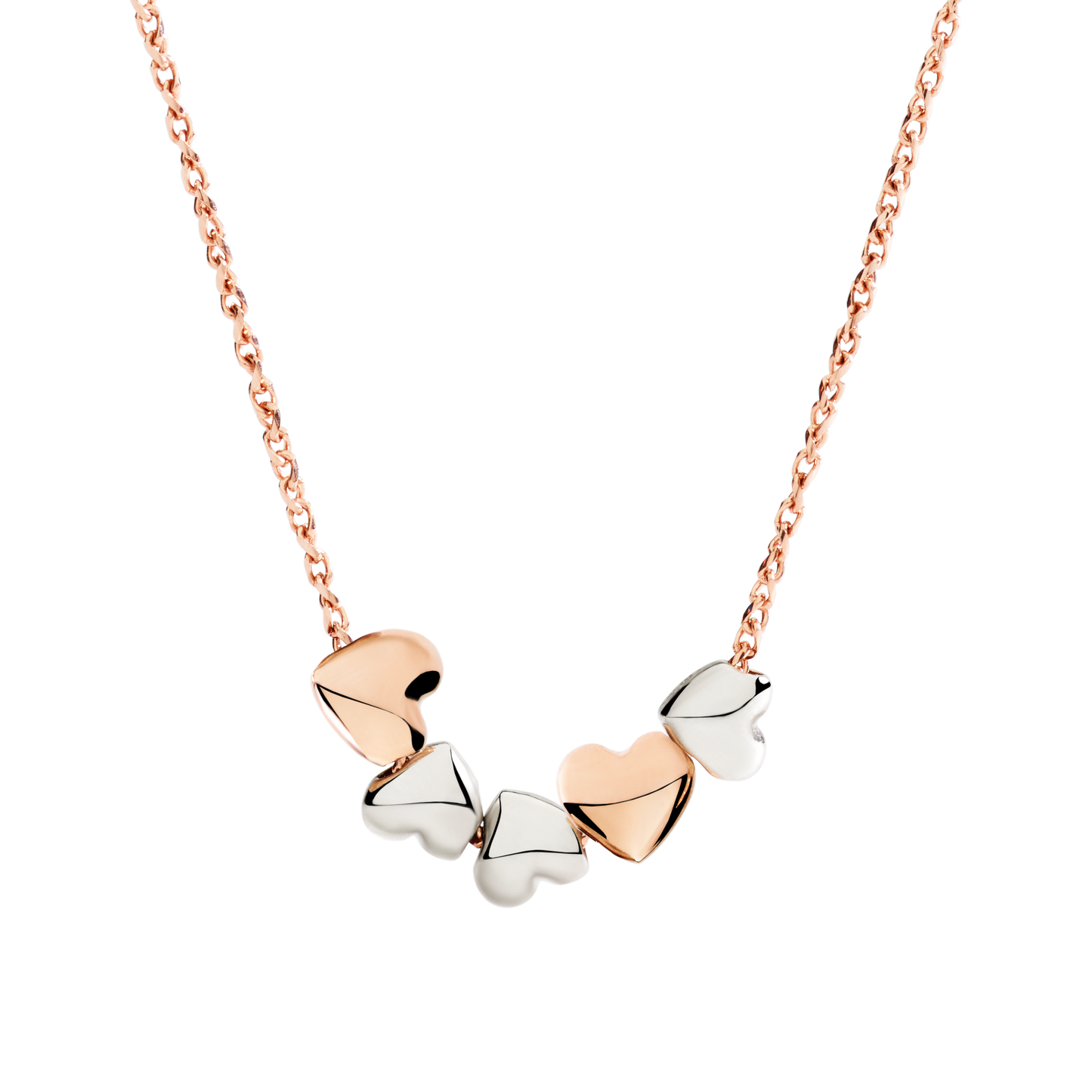 COLLANA CUORE ORO ROSA E ARGENTO - Tangredi Gioielleria