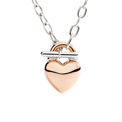 COLLANA CUORE ORO ROSA E ARGENTO - Tangredi Gioielleria