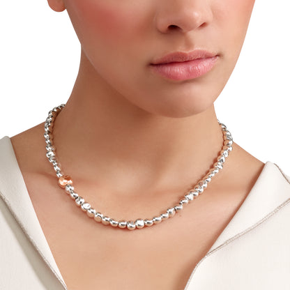 COLLANA PEPITA ARGENTO E ORO ROSA - Tangredi Gioielleria