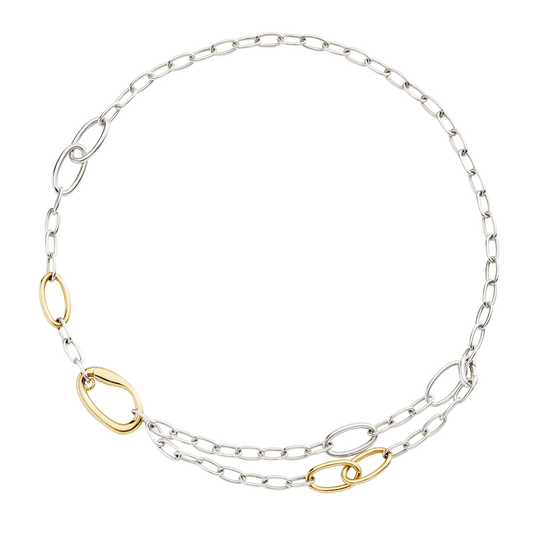 COLLANA ESSENTIALS ARGENTO E ARGENTO DORATO