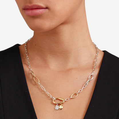 COLLANA ESSENTIALS ARGENTO E ARGENTO DORATO