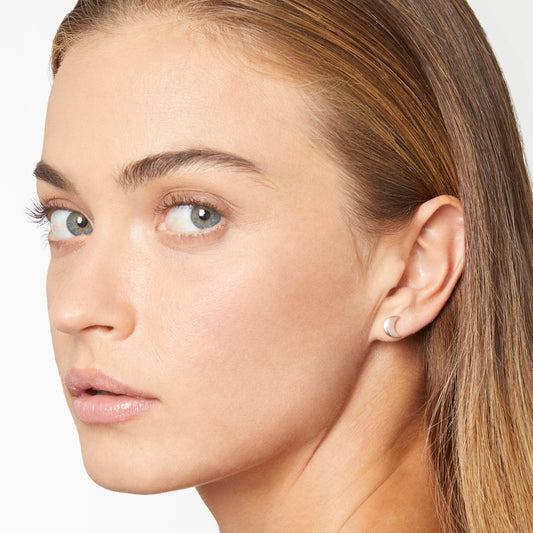 ORECCHINO STUD LUNA ORO ROSA