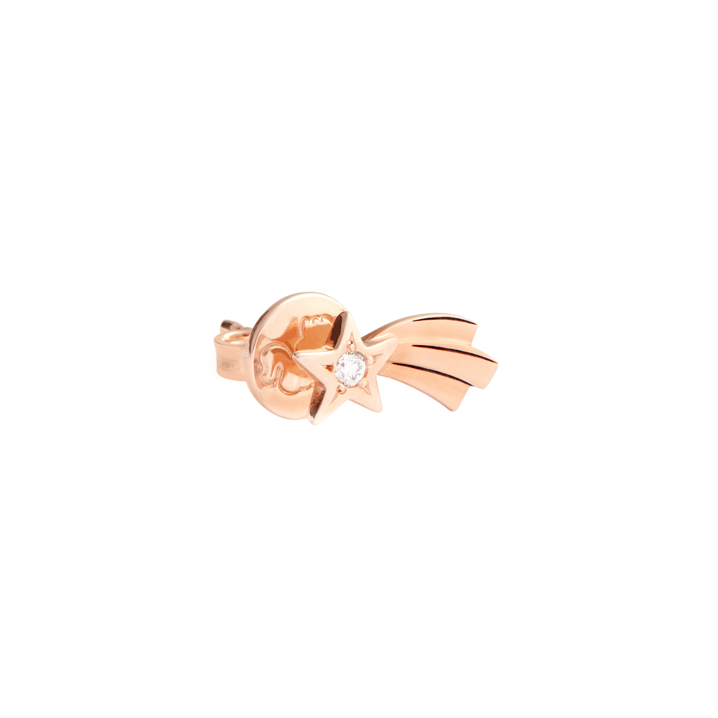 ORECCHINO STELLA COMETA SX ORO ROSA E DIAMANTE - Tangredi Gioielleria