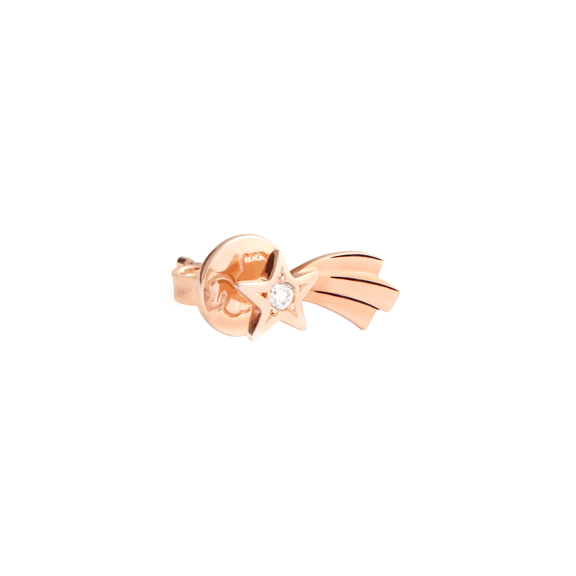 ORECCHINO STELLA COMETA SX ORO ROSA E DIAMANTE - Tangredi Gioielleria