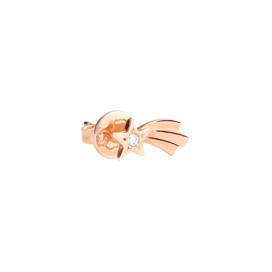 ORECCHINO STELLA COMETA SX ORO ROSA E DIAMANTE - Tangredi Gioielleria