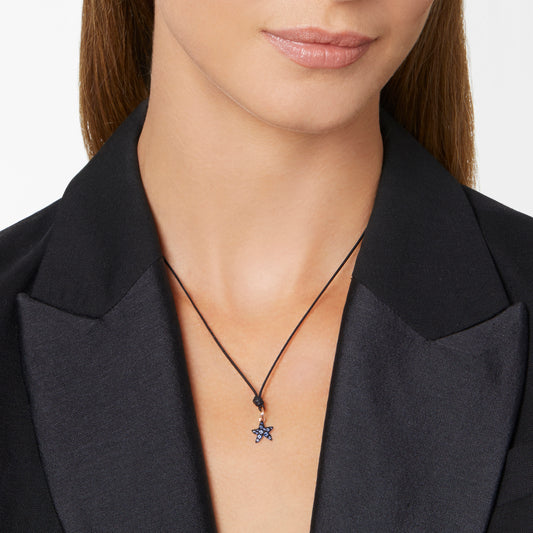 CIONDOLO STELLINA ORO ROSA E ZAFFIRI