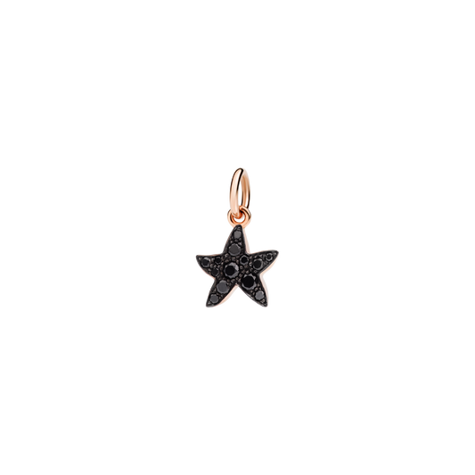 CIONDOLO STELLINA ORO ROSA E DIAMANTI NERI