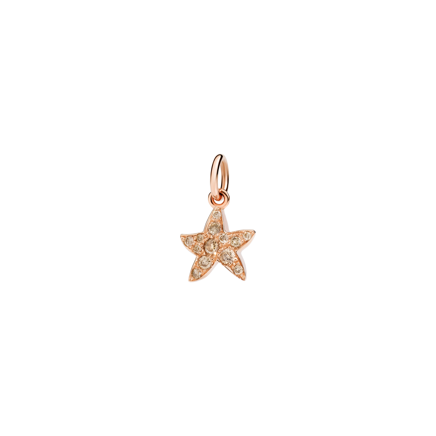 CIONDOLO STELLINA ORO ROSA E DIAMANTI BROWN - Tangredi Gioielleria