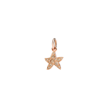 CIONDOLO STELLINA ORO ROSA E DIAMANTI BROWN - Tangredi Gioielleria