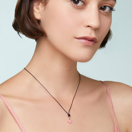 CIONDOLO STELLINA ORO ROSA E SMALTO