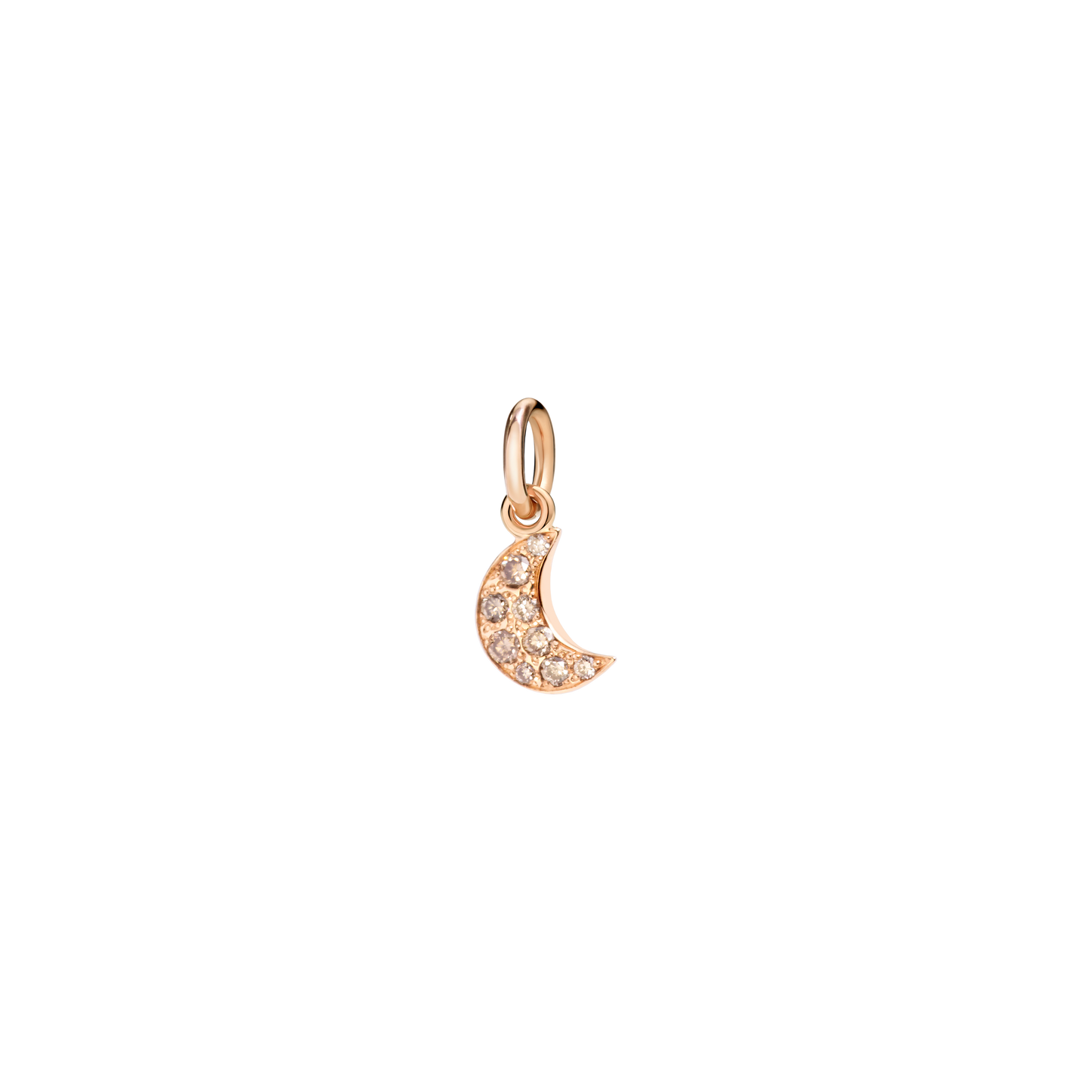 CIONDOLO LUNA ORO ROSA E DIAMANTI BROWN - Tangredi Gioielleria