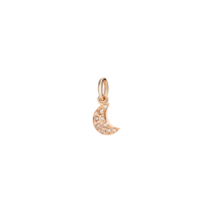 CIONDOLO LUNA ORO ROSA E DIAMANTI BROWN - Tangredi Gioielleria