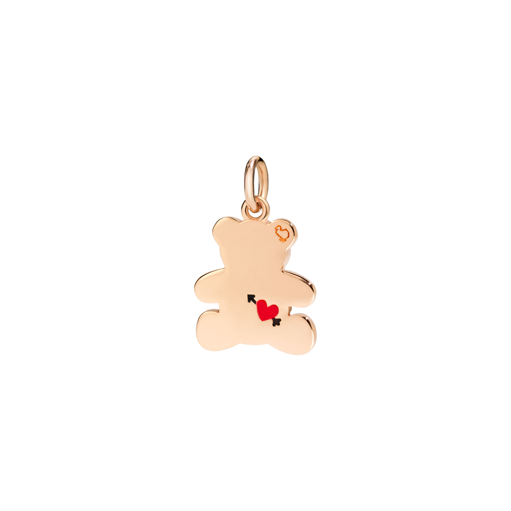 CIONDOLO ORSETTO ORO ROSA CON DIAMANTI E SMALTO - Tangredi Gioielleria