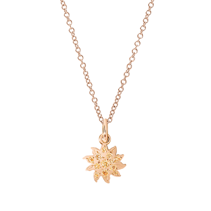 CIONDOLO SOLE ORO ROSA E DIAMANTI BROWN