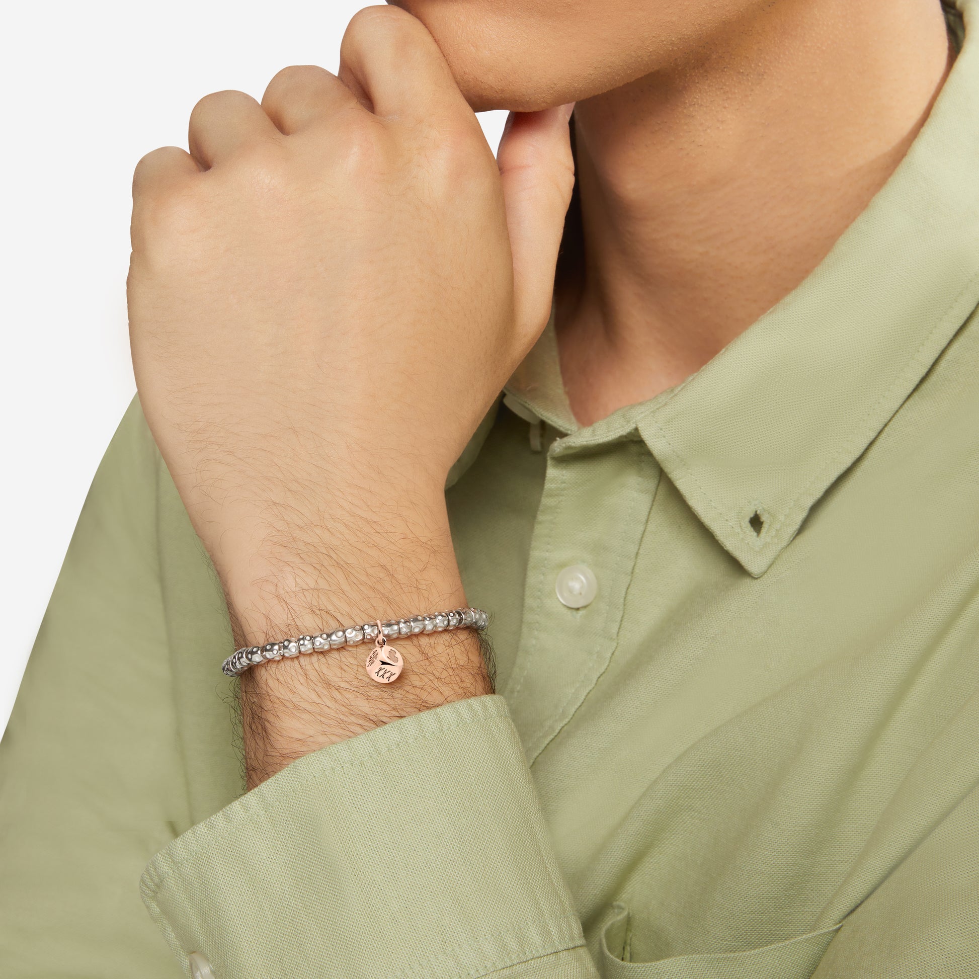 CIONDOLO DADO ORO ROSA E DIAMANTE BROWN - Tangredi Gioielleria