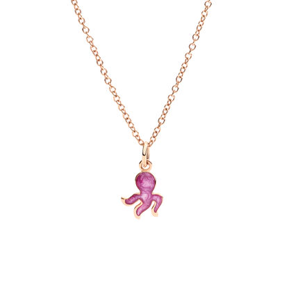 CIONDOLO POLPO ORO ROSA E SMALTO - Tangredi Gioielleria