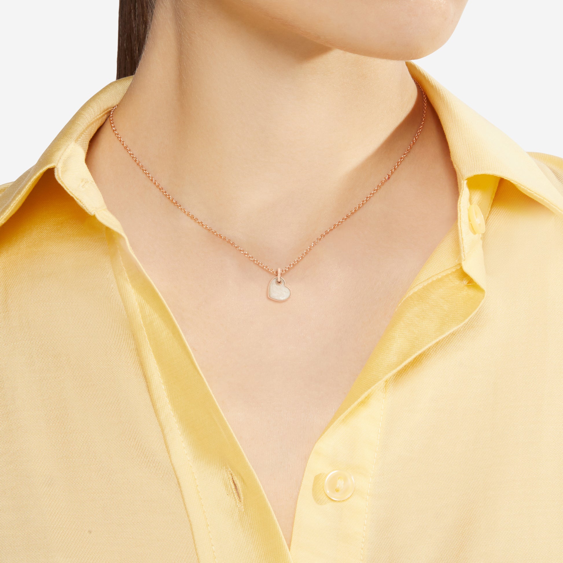 CIONDOLO CUORE ORO ROSA E SMALTO - Tangredi Gioielleria